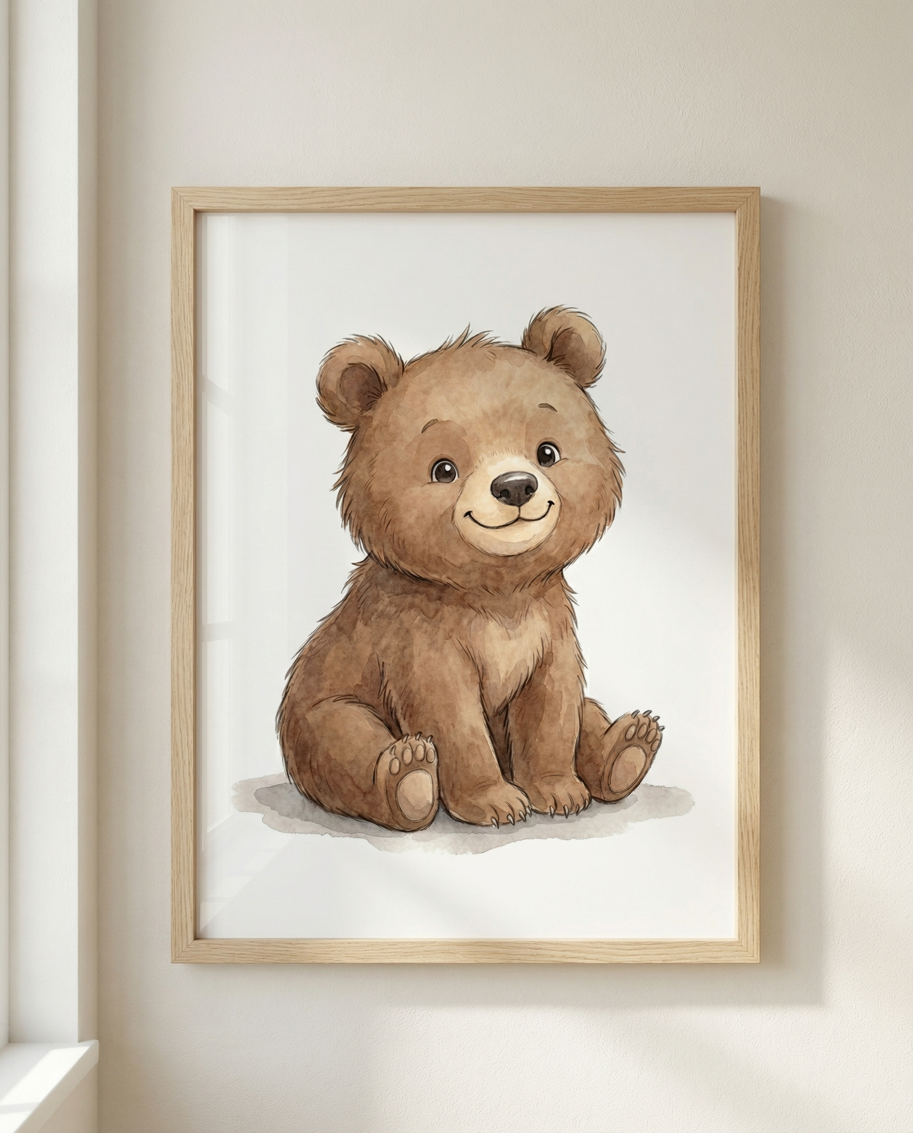 Kleiner sitzender Bär | Kinderzimmer Poster