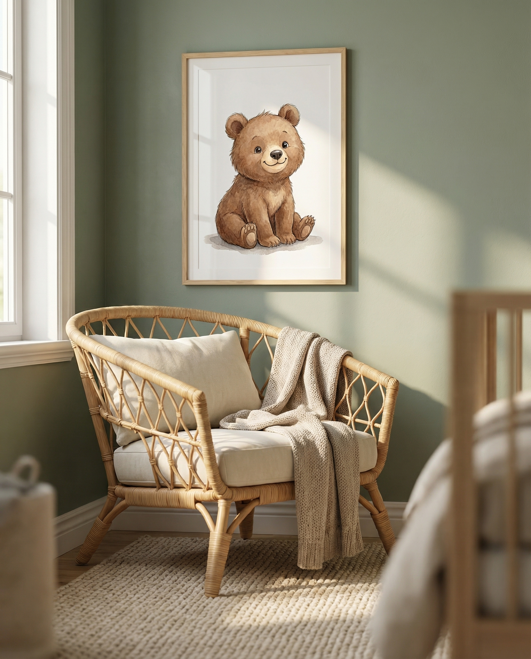 Kleiner sitzender Bär | Kinderzimmer Poster