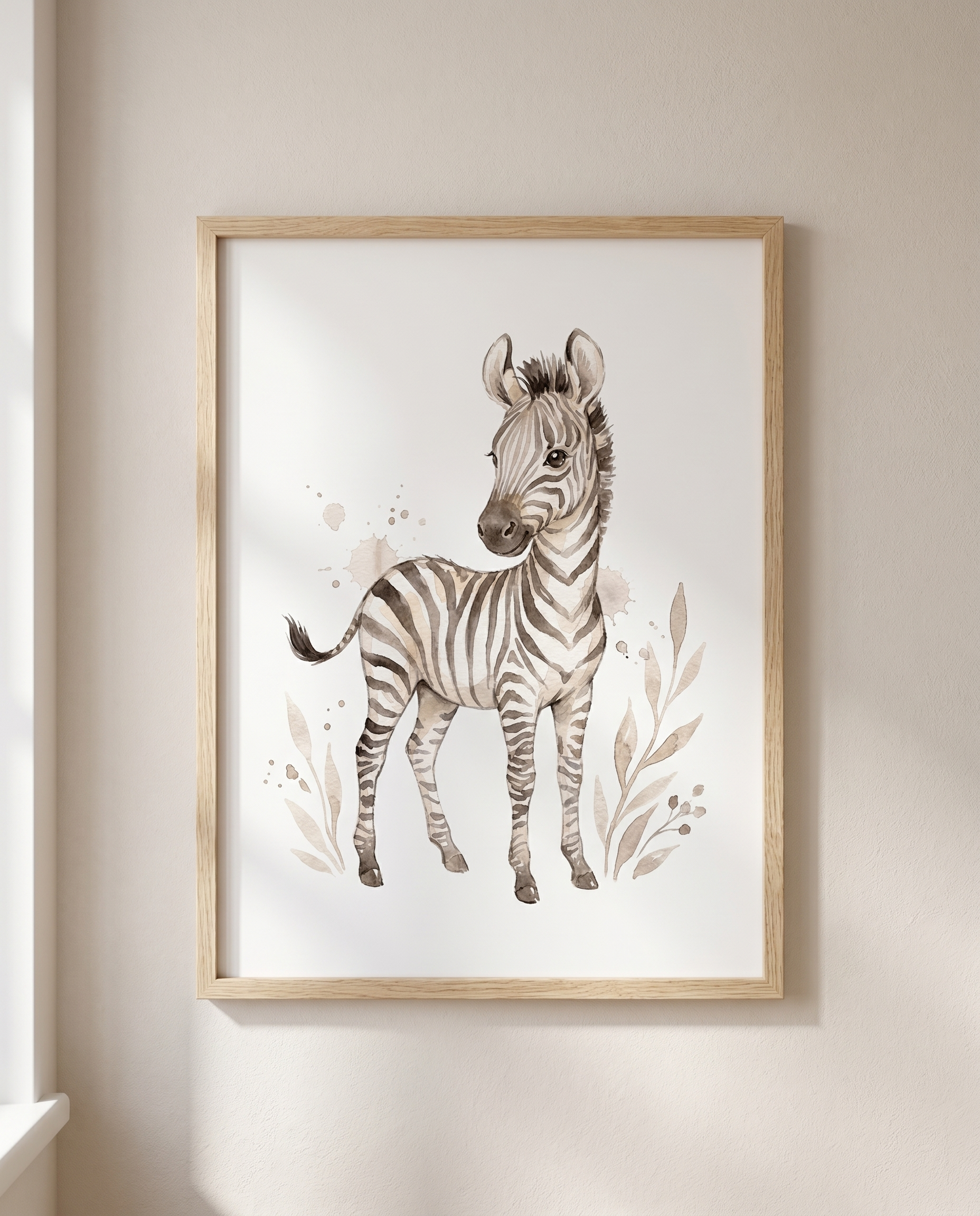 Kleines Zebra im Boho-Stil | Kinderzimmer Poster