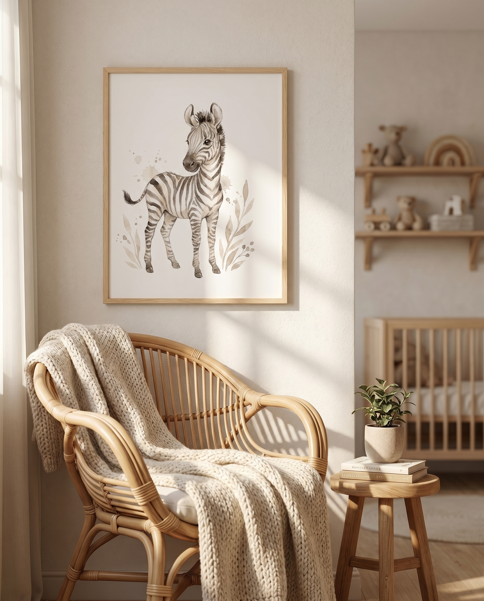 Kleines Zebra im Boho-Stil | Kinderzimmer Poster