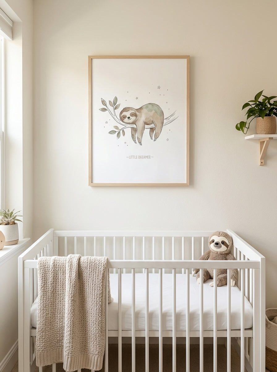 Schlafendes Faultier Little Dreamer | Kinderzimmer Poster