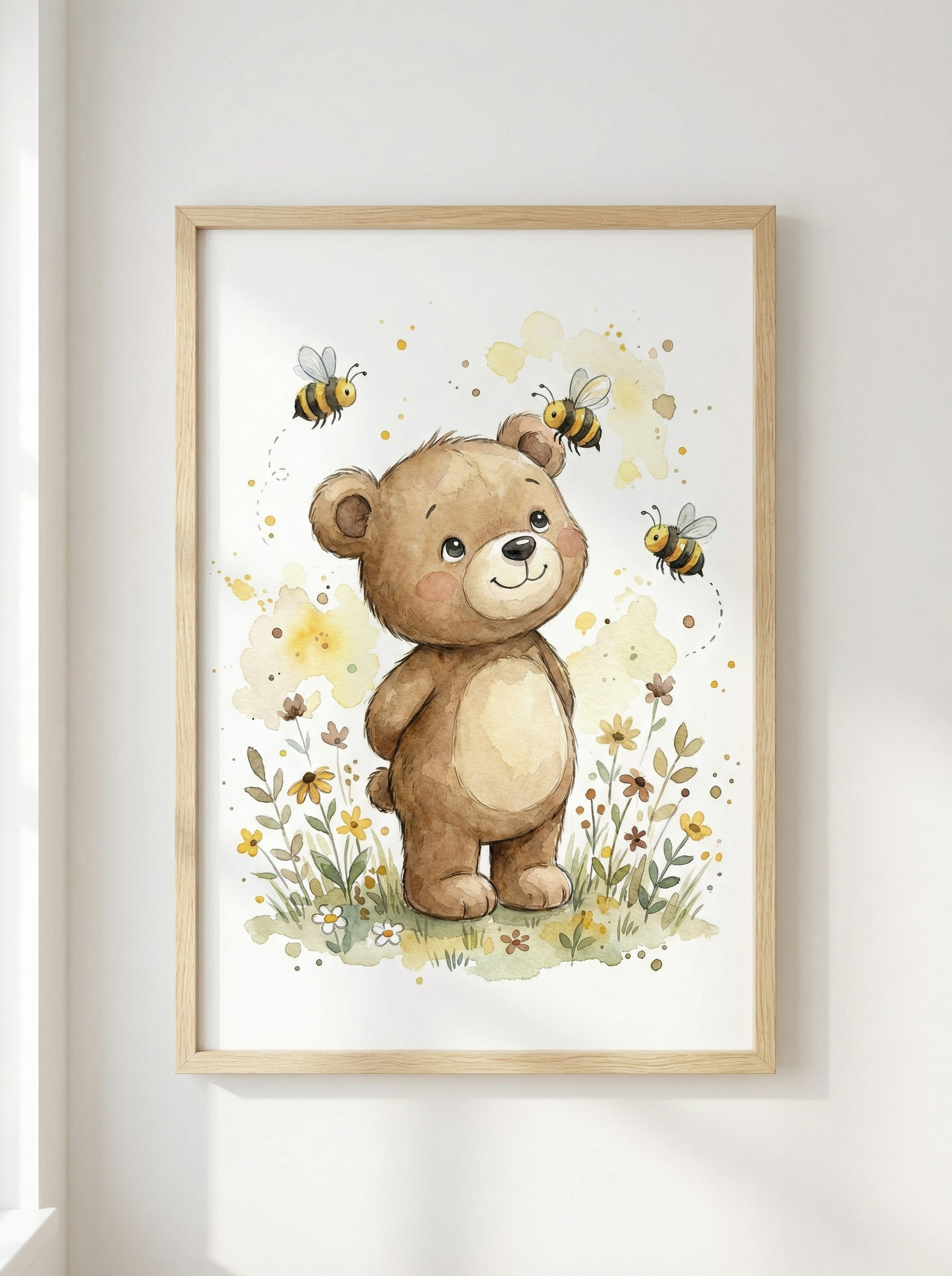 Kleiner Bär & Bienen | Kinderzimmer Poster