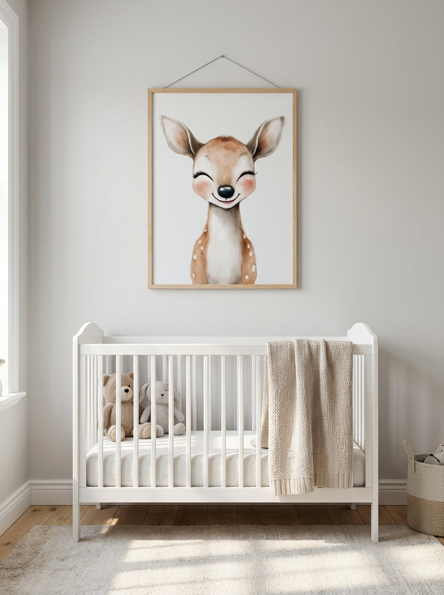 Lächelndes Reh | Kinderzimmer Poster