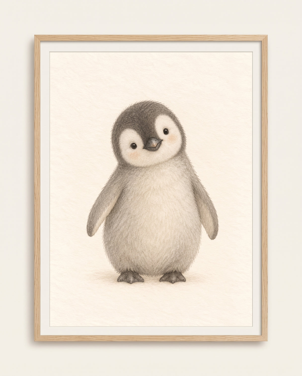 Poster-Motiv Kleiner Pinguin mit seitlich ausgestreckten Flügeln im Rahmen-Titelbild